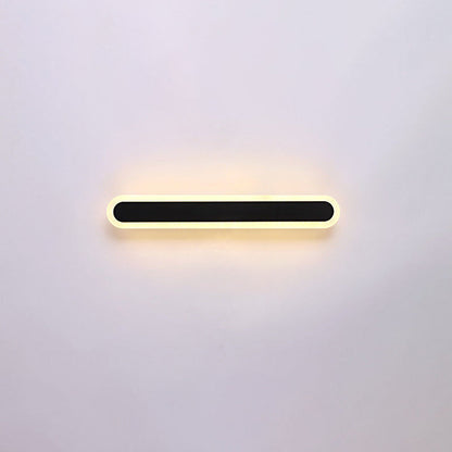 Long Oval Strip Acrylic Lampshade Iron LED Wall Sconce Lamp