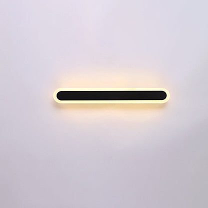 Long Oval Strip Acrylic Lampshade Iron LED Wall Sconce Lamp