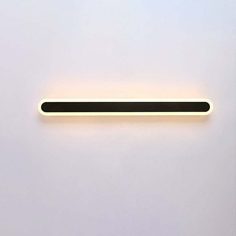 Long Oval Strip Acrylic Lampshade Iron LED Wall Sconce Lamp