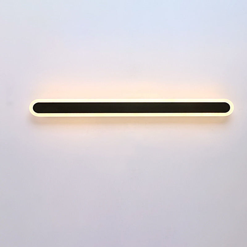 Long Oval Strip Acrylic Lampshade Iron LED Wall Sconce Lamp