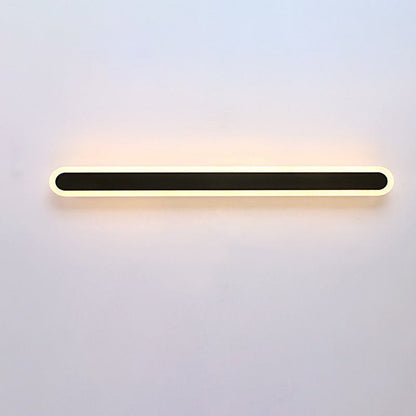 Long Oval Strip Acrylic Lampshade Iron LED Wall Sconce Lamp
