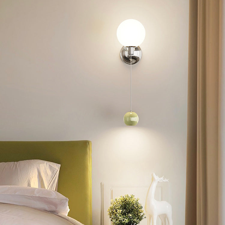 Contemporary Creative Iron Glass Globe LED Wall Sconce Lamp