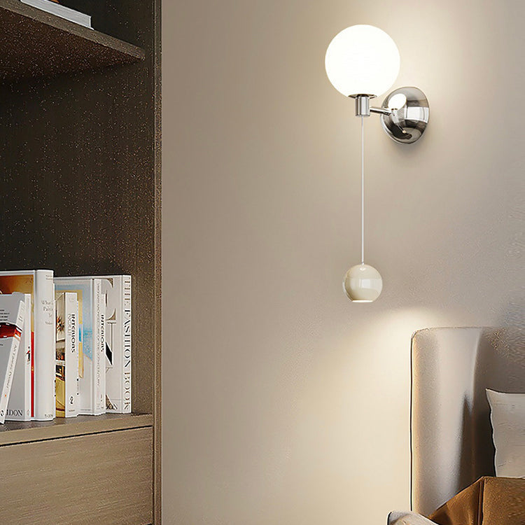 Contemporary Creative Iron Glass Globe LED Wall Sconce Lamp