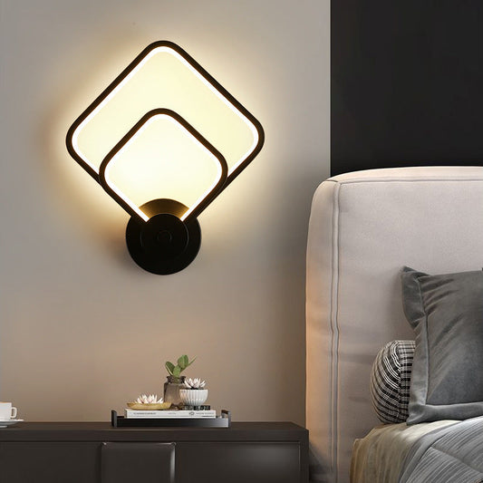 Double Square Shape Silicone Iron LED Wall Sconce Lamp