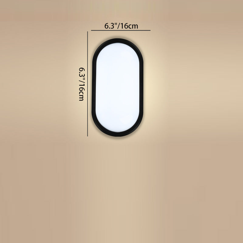 Minimalist Waterproof Oval PP PC LED Wall Sconce Lamp