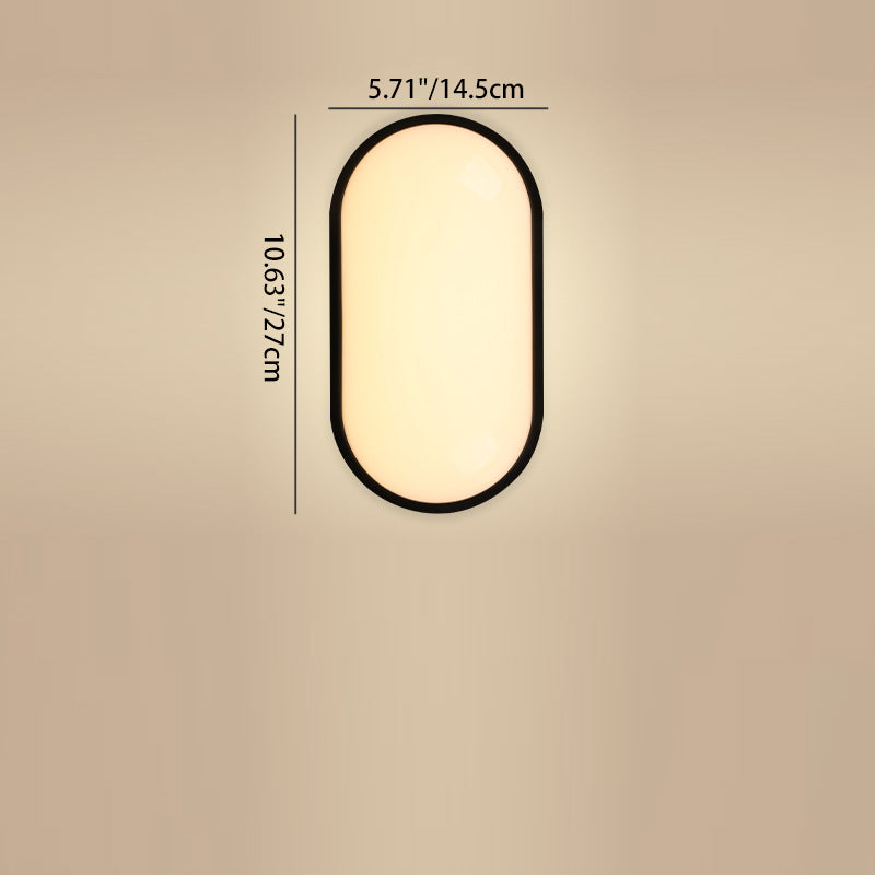 Minimalist Waterproof Oval PP PC LED Wall Sconce Lamp