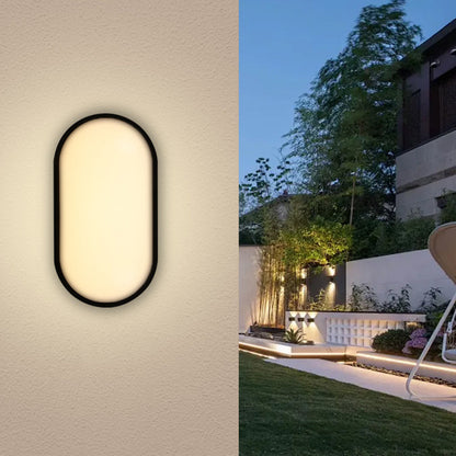 Minimalist Waterproof Oval PP PC LED Wall Sconce Lamp