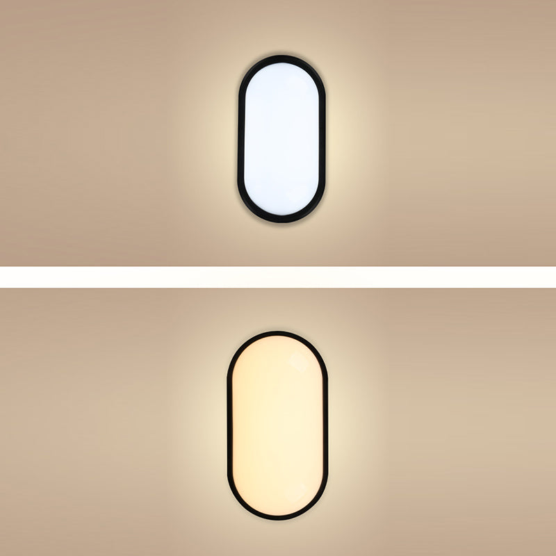 Minimalist Waterproof Oval PP PC LED Wall Sconce Lamp