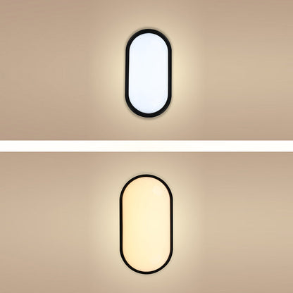 Minimalist Waterproof Oval PP PC LED Wall Sconce Lamp