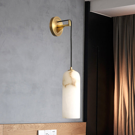 Scandinavian Base Copper Marble 1-Light Wall Sconce Lamp