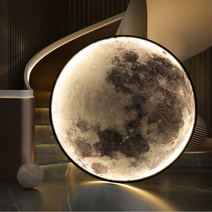 Scandinavian Round Moon Iron Acrylic LED Wall Sconce Lamp