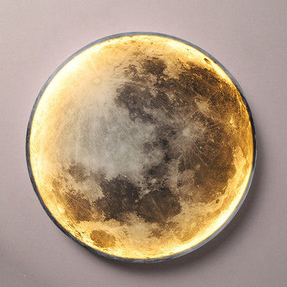 Scandinavian Round Moon Iron Acrylic LED Wall Sconce Lamp