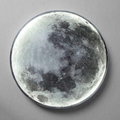 Scandinavian Round Moon Iron Acrylic LED Wall Sconce Lamp