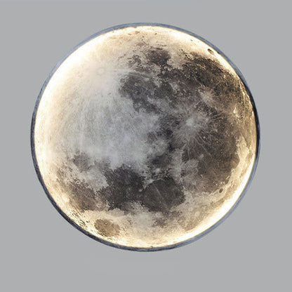 Scandinavian Round Moon Iron Acrylic LED Wall Sconce Lamp