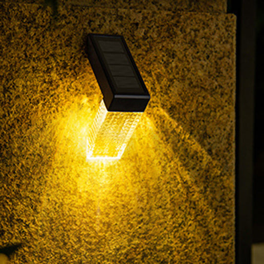Solar Rectangle L-Shape ABS PC LED Outdoor Wall Sconce Lamp