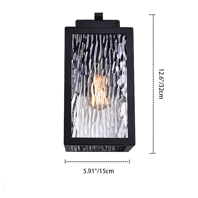 Scandinavian Glass Iron 1-Light Outdoor Wall Sconce Lamp