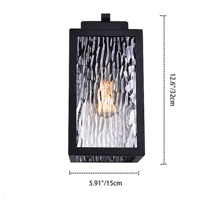 Scandinavian Glass Iron 1-Light Outdoor Wall Sconce Lamp