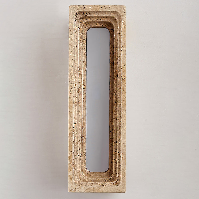 Japanese Multi-Layer Yellow Travertine LED Wall Sconce Lamp