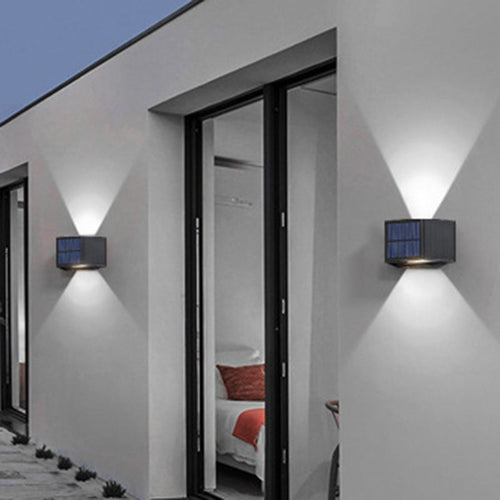Solar Rectangle ABS LED Outdoor Wall Sconce Lamp