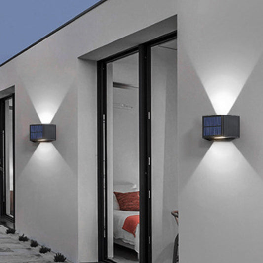 Solar Rectangle ABS LED Outdoor Wall Sconce Lamp