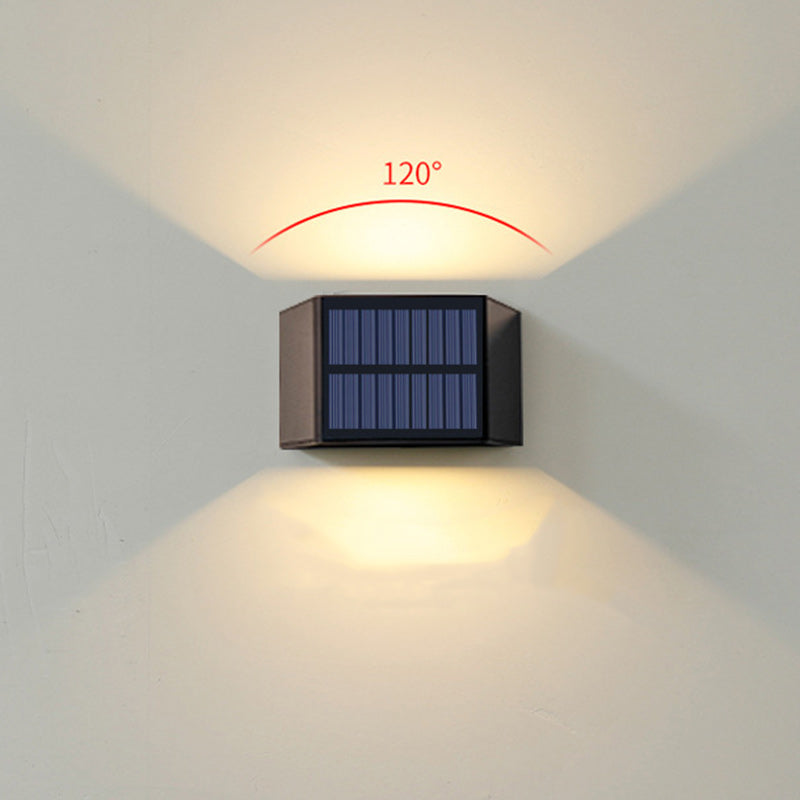 Solar Rectangle ABS LED Outdoor Wall Sconce Lamp