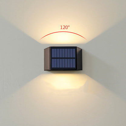 Solar Rectangle ABS LED Outdoor Wall Sconce Lamp