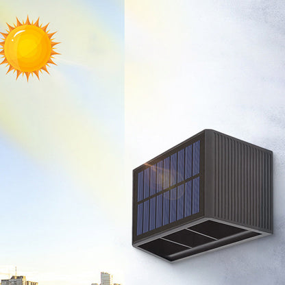Solar Rectangle ABS LED Outdoor Wall Sconce Lamp