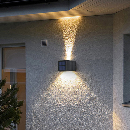 Solar Rectangle ABS LED Outdoor Wall Sconce Lamp
