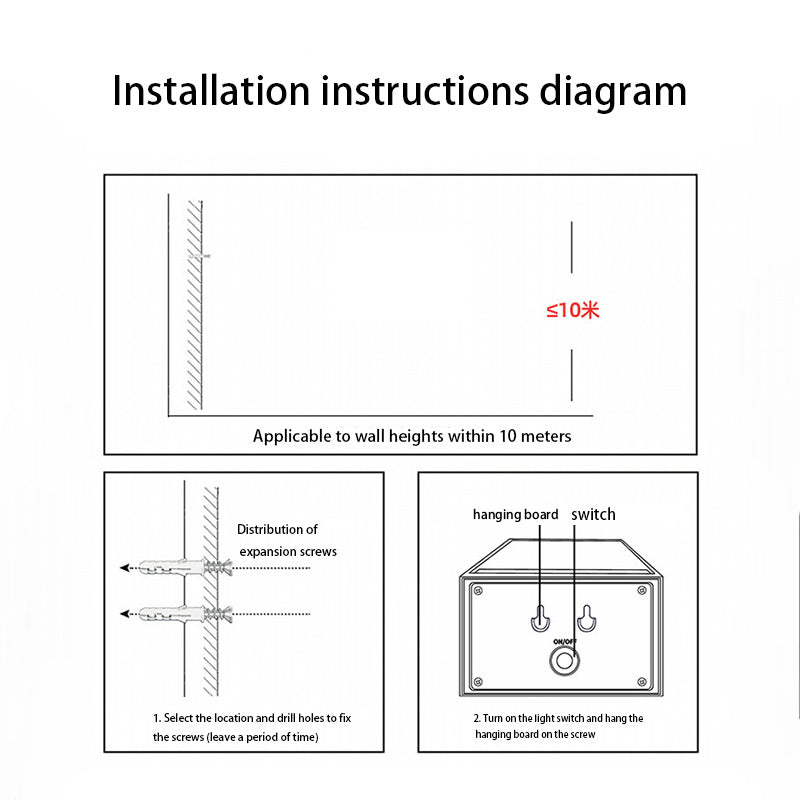 Solar Rectangle ABS LED Outdoor Wall Sconce Lamp