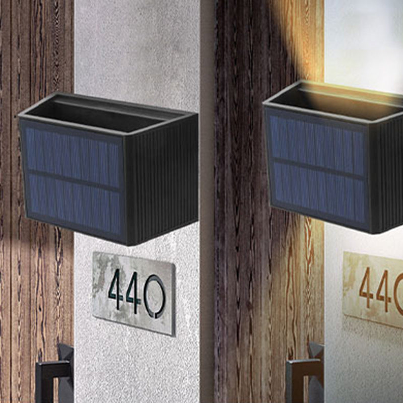 Solar Rectangle ABS LED Outdoor Wall Sconce Lamp