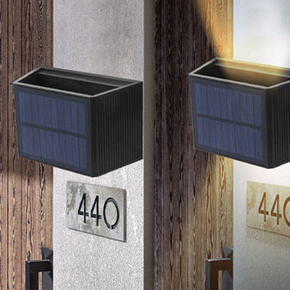 Solar Rectangle ABS LED Outdoor Wall Sconce Lamp