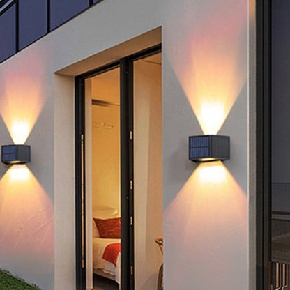 Solar Rectangle ABS LED Outdoor Wall Sconce Lamp