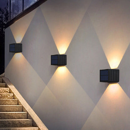 Solar Rectangle ABS LED Outdoor Wall Sconce Lamp