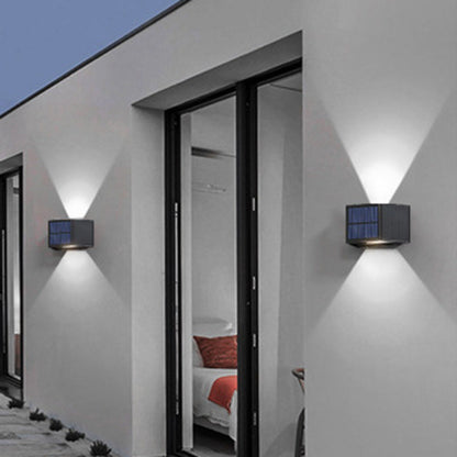 Solar Rectangle ABS LED Outdoor Wall Sconce Lamp