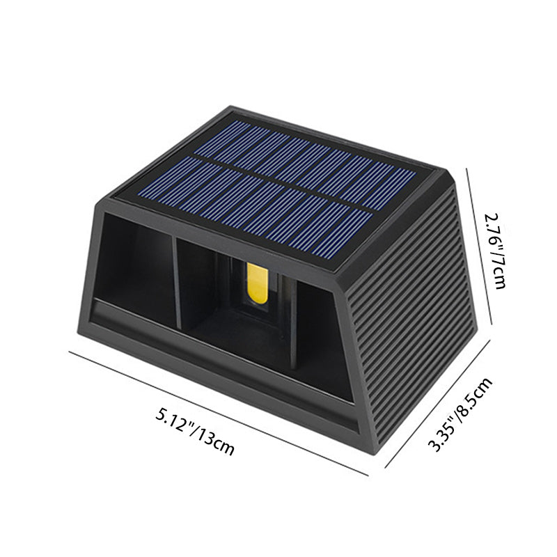 Solar Rectangle ABS LED Outdoor Wall Sconce Lamp