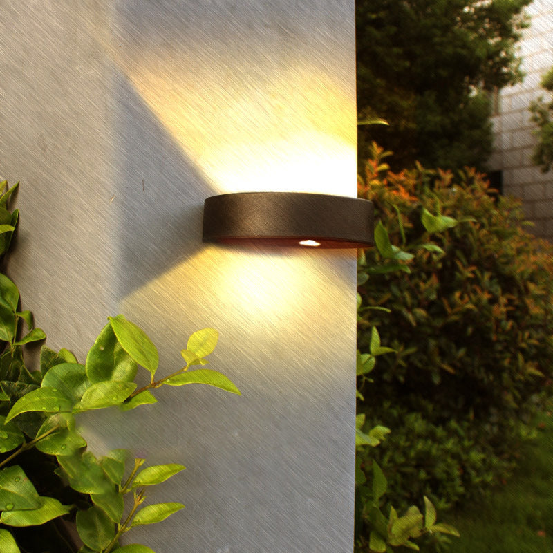 Solar Round Rectangle ABS PVC LED Outdoor Wall Sconce Lamp