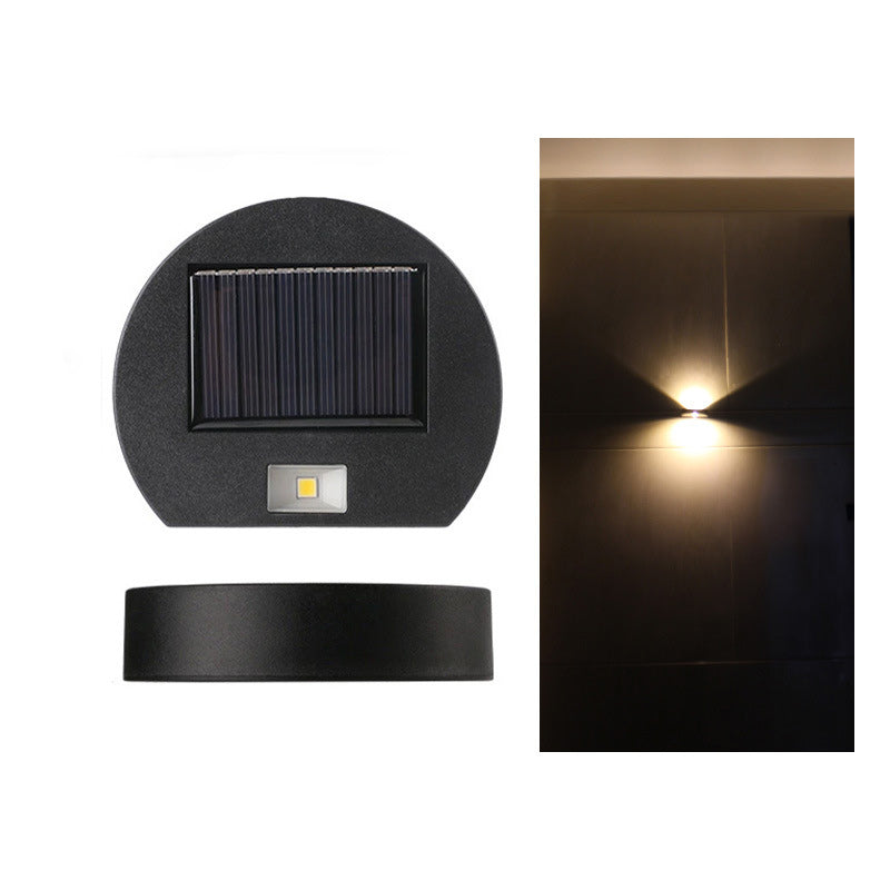 Solar Round Rectangle ABS PVC LED Outdoor Wall Sconce Lamp