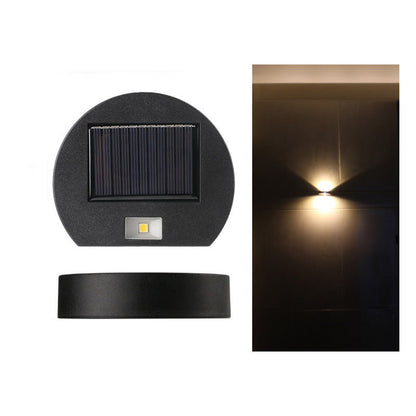 Solar Round Rectangle ABS PVC LED Outdoor Wall Sconce Lamp