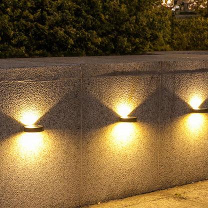 Solar Round Rectangle ABS PVC LED Outdoor Wall Sconce Lamp