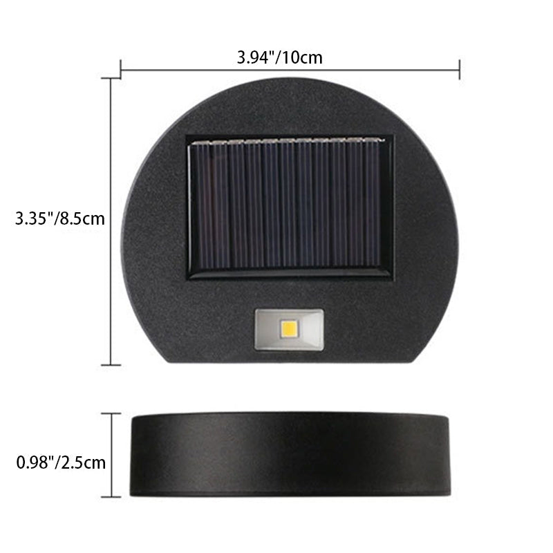 Solar Round Rectangle ABS PVC LED Outdoor Wall Sconce Lamp