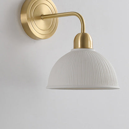 Half Disc Base Copper Ceramic 1-Light Wall Sconce Lamp