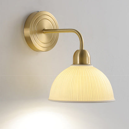 Half Disc Base Copper Ceramic 1-Light Wall Sconce Lamp