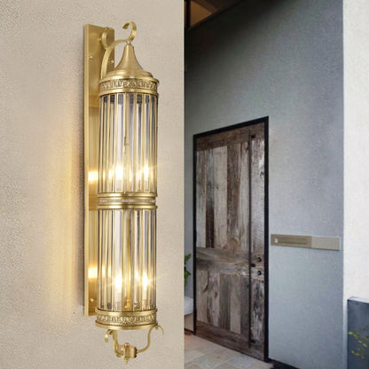 Scandinavian Glass 1/3/6 Light Outdoor Wall Sconce Lamp