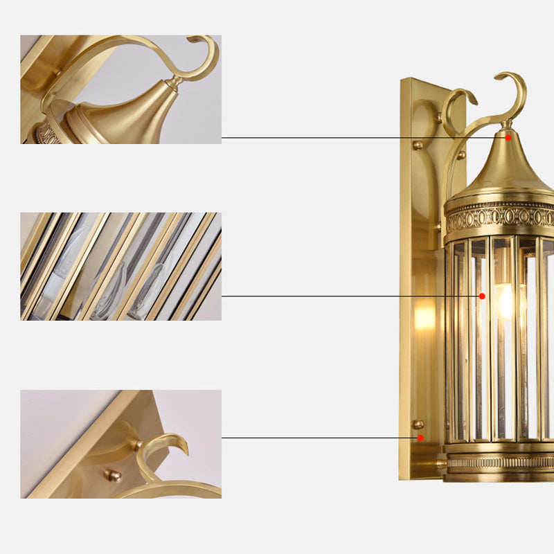 Scandinavian Glass 1/3/6 Light Outdoor Wall Sconce Lamp