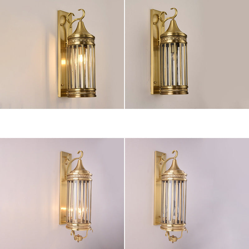 Scandinavian Glass 1/3/6 Light Outdoor Wall Sconce Lamp
