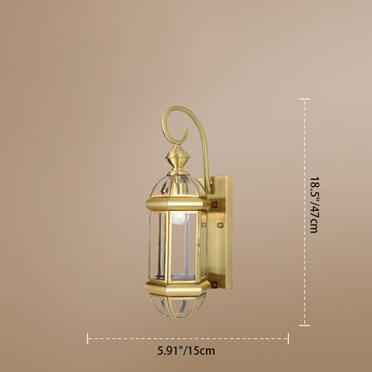 Waterproof Round Copper Glass 1/3/6 Light Wall Sconce Lamp