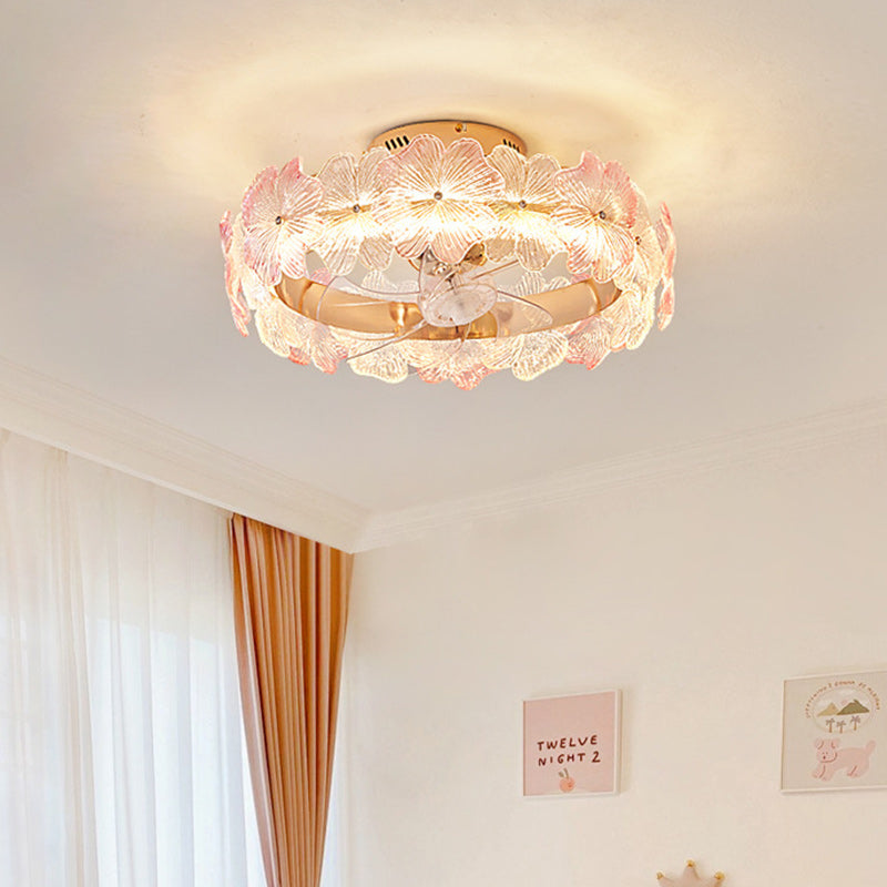 Contemporary Flower Ceiling Fan Light
