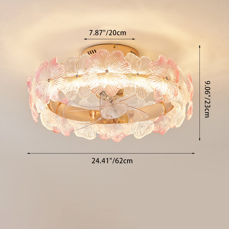 Contemporary Flower Ceiling Fan Light