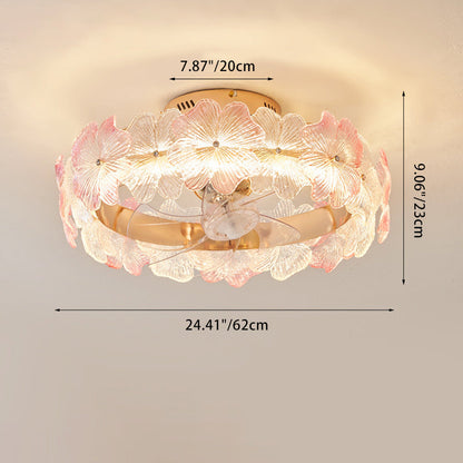 Contemporary Flower Ceiling Fan Light
