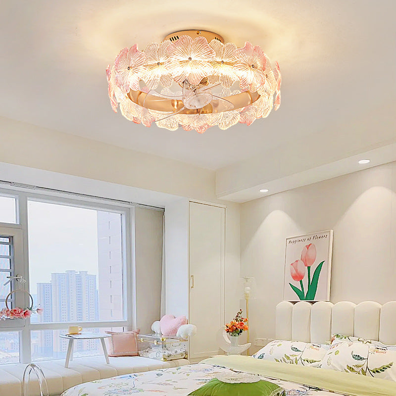 Contemporary Flower Ceiling Fan Light